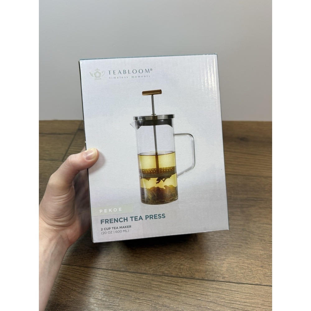 TEABLOOM PEKOE Press with Copper Pull Handle and Stainless Steel Filter